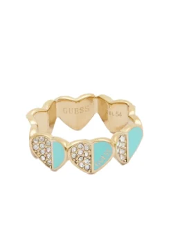 LOVELY Anello con cuori smaltati e zirconi
