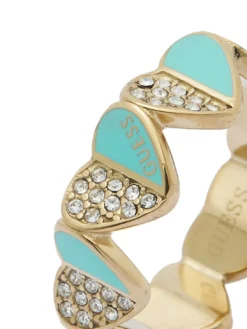 LOVELY Anello con cuori smaltati e zirconi