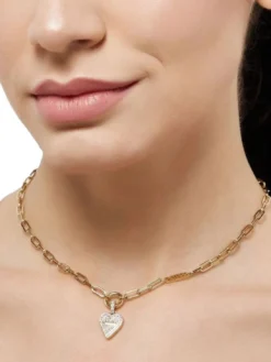 LOVE ME TENDER Collana con cuore e zirconi