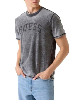 MARINE LOGO T-shirt a manica corta effetto delavè