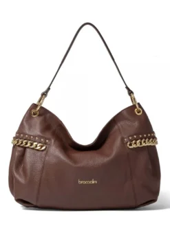 NORA Borsa a spalla in pelle con catena
