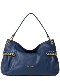 NORA Borsa a spalla in pelle con catena