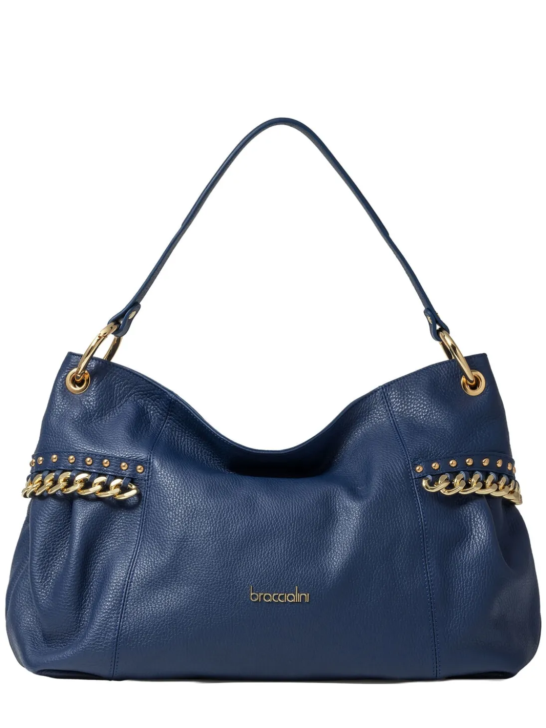NORA Borsa a spalla in pelle con catena