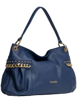 NORA Borsa a spalla in pelle con catena
