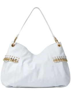NORA Borsa a spalla in pelle con catena