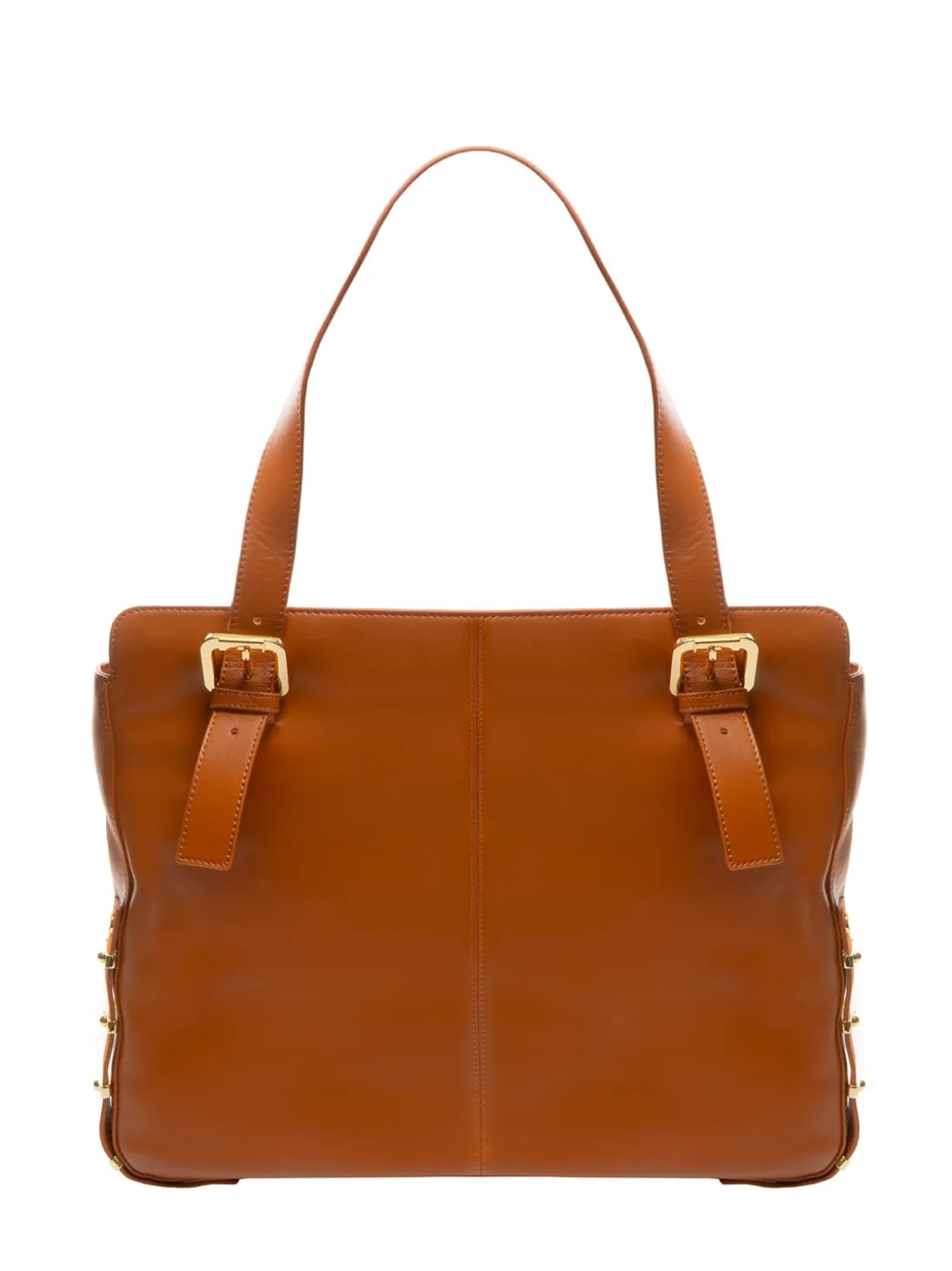 NORA Borsa shopping in pelle con fibbie