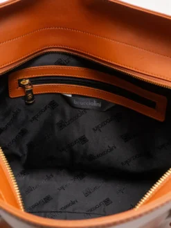 NORA Borsa shopping in pelle con fibbie
