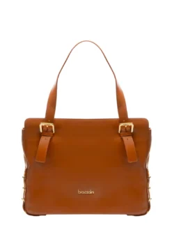 NORA Borsa shopping in pelle con fibbie