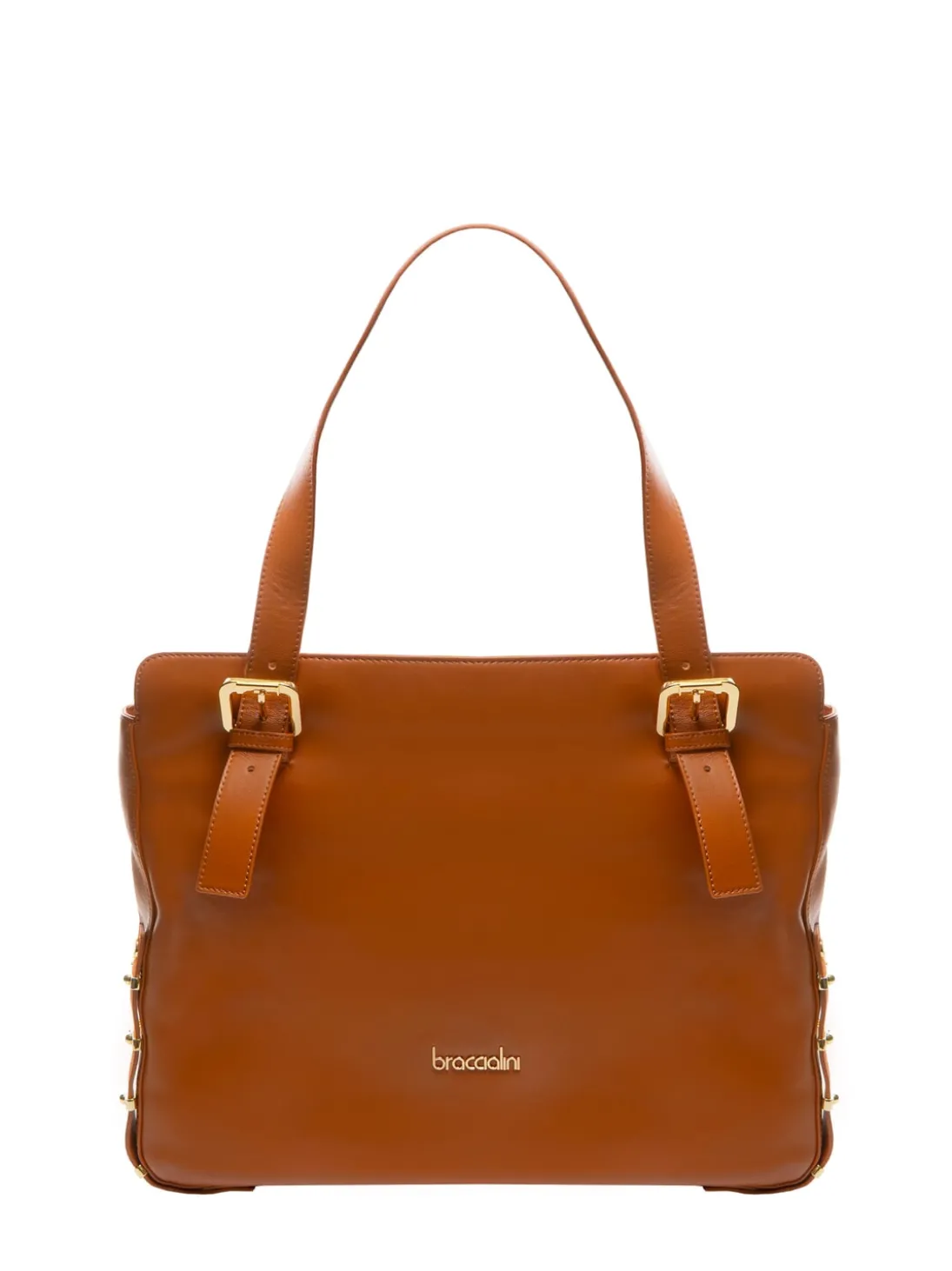 NORA Borsa shopping in pelle con fibbie