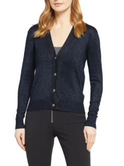 PEACEFUL Cardigan lurex con bottoni