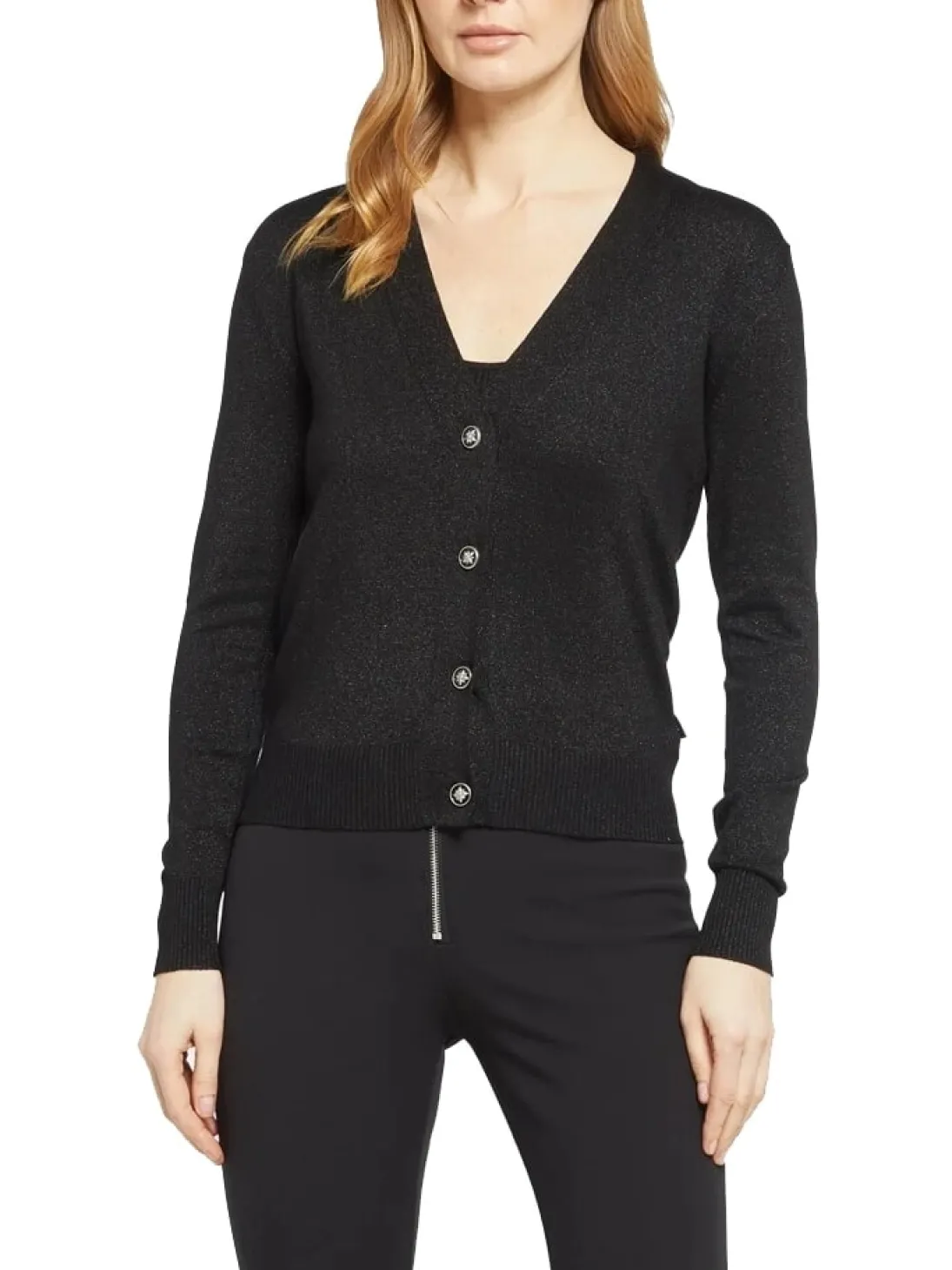 PEACEFUL Cardigan lurex con bottoni