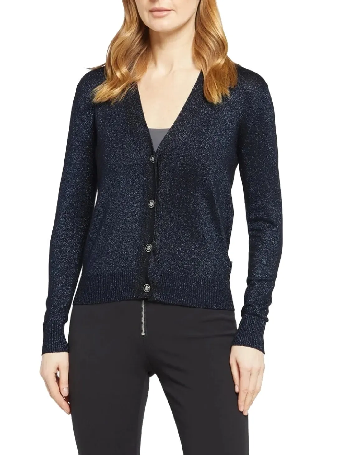 PEACEFUL Cardigan lurex con bottoni