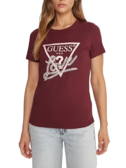PEARLS LOVE TRIANGLE T-shirt con stampa e applicazioni