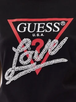 PEARLS LOVE TRIANGLE T-shirt con stampa e applicazioni