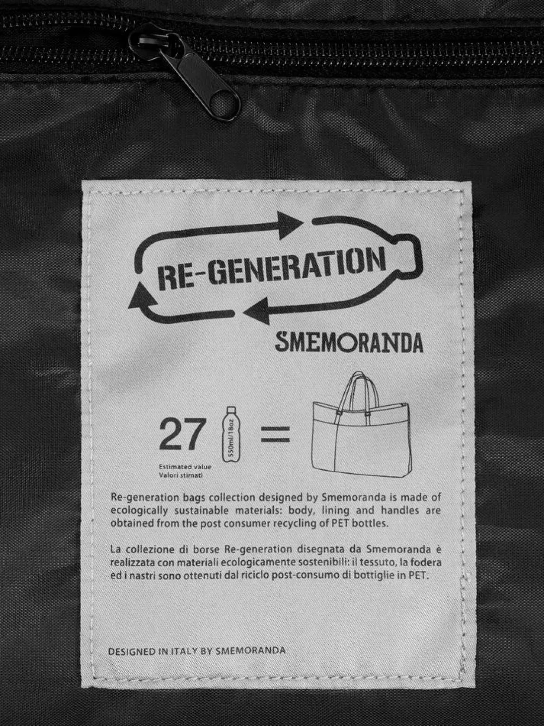 RE-GENERATION Borsone weekend in PET riciclato con tracolla
