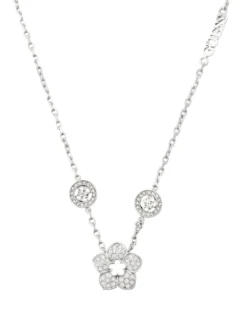 SHINING WINTER Collana con fiore e cristalli