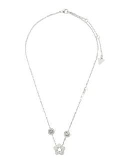 SHINING WINTER Collana con fiore e cristalli