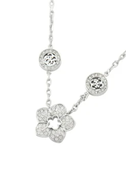 SHINING WINTER Collana con fiore e cristalli