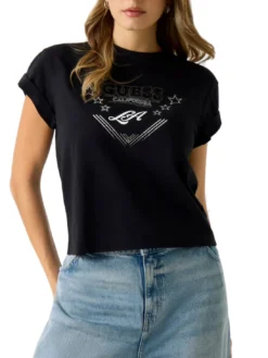 STARS T-shirt con stampa e borchiette