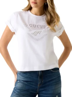 STARS T-shirt con stampa e borchiette