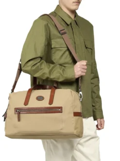 STORY Borsone piccolo underseater in pelle e tessuto