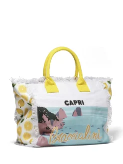 SUMMER Borsa mare in canvas, con stampa