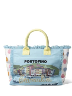 SUMMER Borsa mare in canvas, con stampa