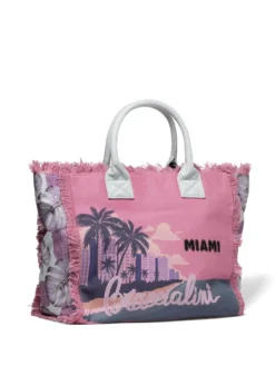 SUMMER Borsa mare in canvas, con stampa