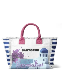 SUMMER Borsa mare in canvas, con stampa