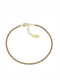 TENNIS MANIA Bracciale dorato con zirconi