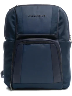 WALLABY Zaino in pelle e tessuto, porta pc 14", ok Ryanair